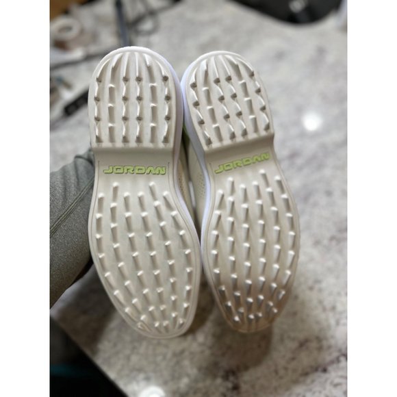 Jordan Golf Shoes Mens 7.5‎ White Neon Green Spiked Athletic Sneakers DM0732100